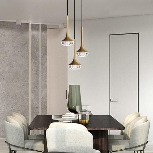 Single-light dining room bedroom living room pendant light crystal pendant lamp kitchen island bar bedside led hanglamp