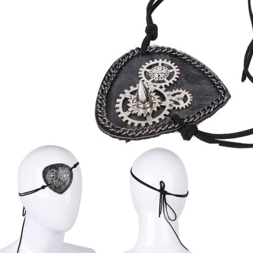 Steampunk Eye Patch Soft Clock Single Eye Mask Novelty Eye Prop Halloween Cosplay Party Costume Eye Accessories
