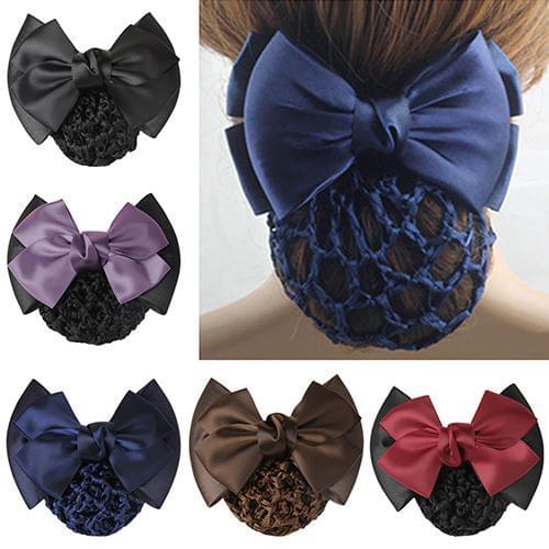 Headband Women Pro Bow Barrette Hair Clip Cover Bowknot Bun Snood Hairnet Hair Accessory Hair accessories