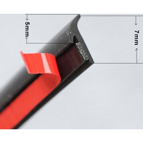 5M T Type Rubber Sealing Strip Black For Car Edge Trim Bumper Lip Side Skirt Automobile Accessories Car External Anti-collision