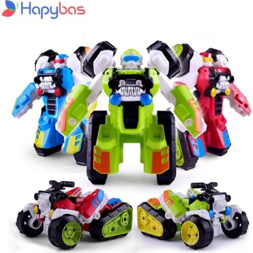 Transformation Robot Beach motorcycle Car Kit cartoon cute Deformation Robot Action Figures Toy for Boy Vehicle Model Kids Gift