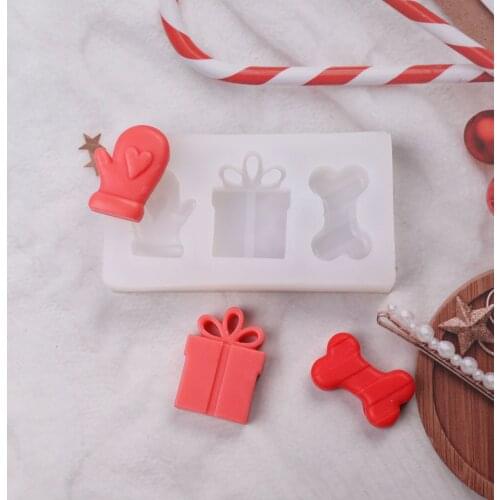 Christmas Gift Box Silicone Mold Fondant Cake Mold DIY Aromatherapy Candle Chocolate Mold Christmas Decoration
