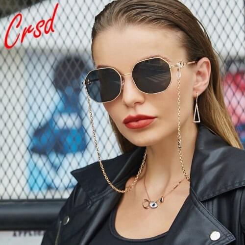 2021 Chain Sunglasses WomenNew Anti-dropping Chain Lanyard Irregular Goggles Ladies Fashion Luxury Birthday Gift Brand Elegant