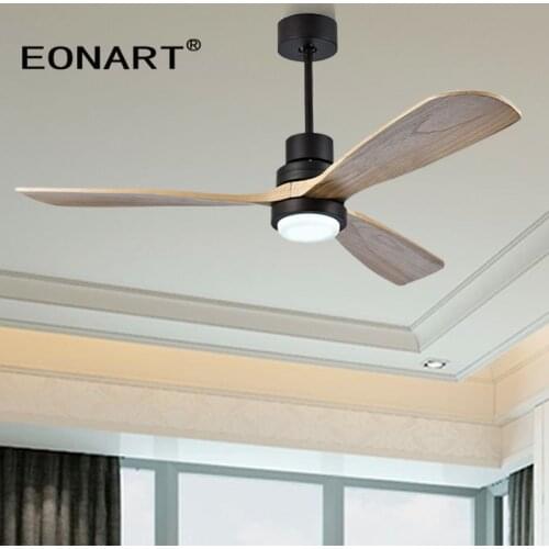 42 Inch Modern Decorative Led 15W Ceiling Fan With Remote Control Bedroom With Light Solid Wood Ceiling Fans For Home Ventilador