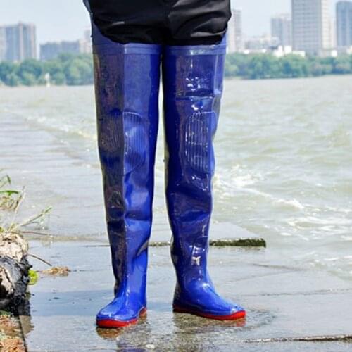 Thick waterproof half-legged safe pants fishing rain boots over knee water shoes water field plug boots soft under water shoes