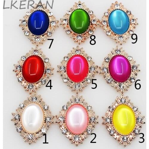 NEW 10Pcs 25x32mm Flatback Embellishments Trim Rhinestone Button Alloy Crystal Applique cobble DIY Metal Weddings Accessories