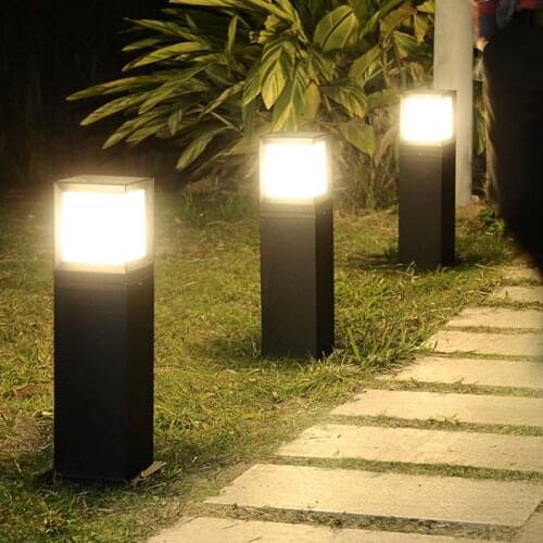 Thrisdar Outdoor Garden Lawn Pillar lamp Modern Villa Courtyard Pathway Post light Waterproof Landscape Patio Stand Column Light