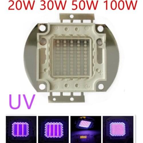3W 5W 10W 20W 30W 50W 100W High Power Light UV Purple LED 365nm 375nm 380nm 385nm 395nm 400nm 405nm Ultraviolet Bulbs Lamp Chips