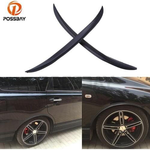 POSSBAY Universal Car Mudguard Mud Guard Imitation Carbon Fiber Fender Flare Wheel Lip Protector 43/72cm Car Mud Flaps