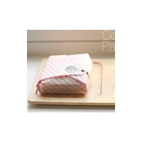 200pcs/lot Pink Blue Stripe Hamburger Packaging Paper,Sandwich Food Wrapping Greaseproof Coating Wax Paper