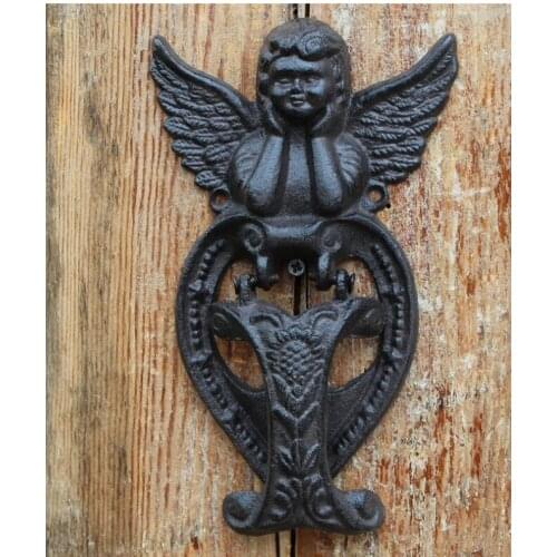 Vintage cast iron s iron art painted hook wall angel decoration rooster brand welcome hang tag moose hanging iron owlroom Art