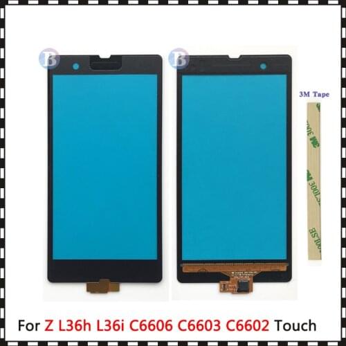 High Quality 5.0" For Sony Xperia Z L36h L36i C6606 C6603 C6602 Touch Screen Digitizer Front Glass Lens Sensor Panel