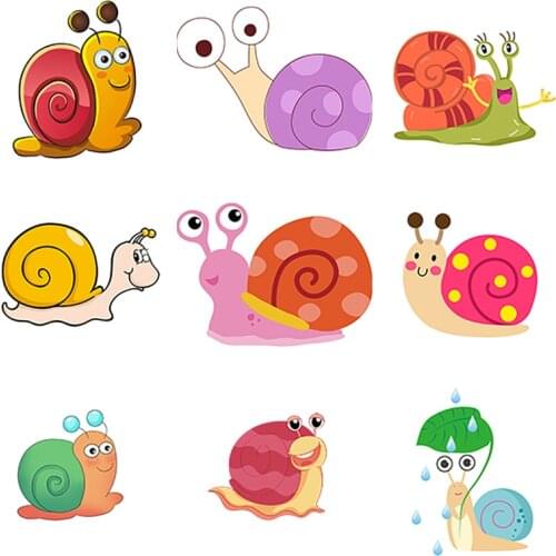 Three Ratels CA9 Funny cartoon snail wall stickers for kids Decorative decals for nursery lovely car stickers