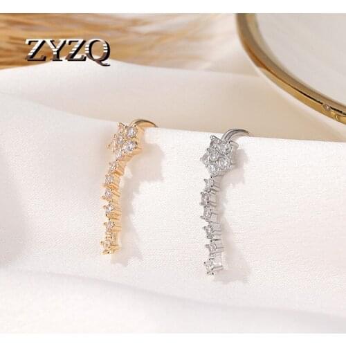 ZYZQ Luxury Plum Blossom Shape Women Earrings Micro Paved CZ Birthday Gift Earrings For Girl Fashion Jewelry