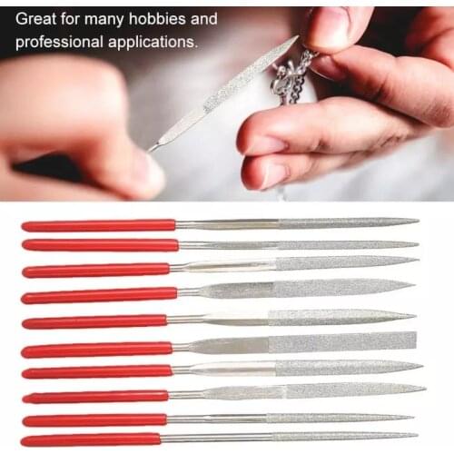 10Pcs 3x140mm Diamond File Needle Mini File Set Wood Rasp Lapidary Ceramic Jewelry DIY Handcraft Cutting Carving Repair Tools