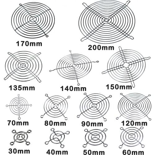 2Pcs Metal Mesh Finger Guard Protective Net Fan Grill 30mm 40mm 50mm 60mm 70mm 80mm 90mm 120mm 135mm 140mm 150mm 170mm 200mm