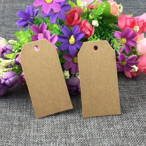 200pcs/lot Kraft Cardboard 8x4cm Blank Trapezoid Gift Tag For DIY Hang Price Labels Greeting Card Crafts