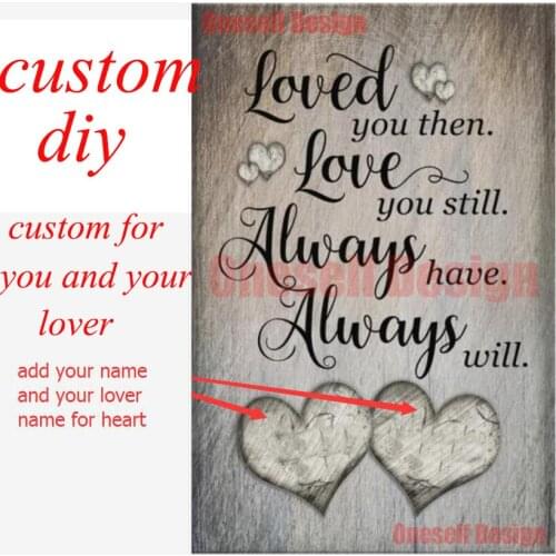 2020custom diy add you and you lover name to heart 5d diamond painting full square diamond mosaic sale livingroom wall sticker