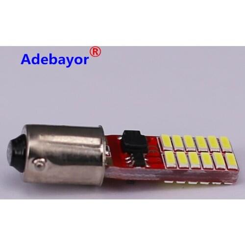 10X Car Auto LED BA9S t4w h6w ba9 t11 Canbus 24 SMD 4014 LED Light Bulb No error led parking car styling Fog light Auto univera