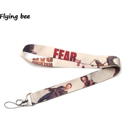 Flyingbee The Walking Dead Keychain Cartoon Cute Phone Lanyard Women Fashion Strap Neck Lanyards for ID Card Phone Keys X0111