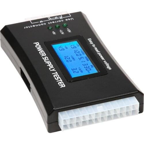 Check Quick Digital LCD Power Bank Supply Tester Computer 20/24 Pin Power Supply Tester Measure Tool 24Pin, ATX 20Pin interface