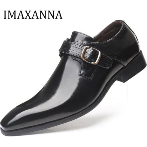 IMAXANNA New Luxury Mens Leather Shoes Dress Man Formal Suits Business Wedding Shoe Party Brand Plus Size 11 Flats Footwear