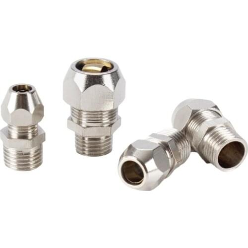 1/8" 1/4" 3/8" 1/2" BSP Male Thread 4 6 8 10 12 14 16mm OD Tube Brass Ferrule Tube Compression Fitting Connector