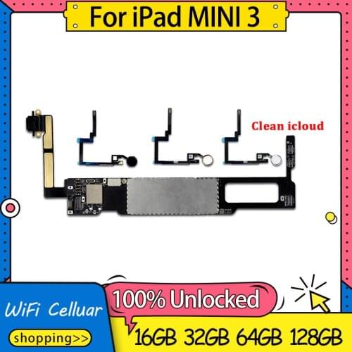 WIFI Version Motherboard For iPad Mini 3,100% Working Disassemble Logic Board For iPad Mini 3 Motherboard With Touch ID