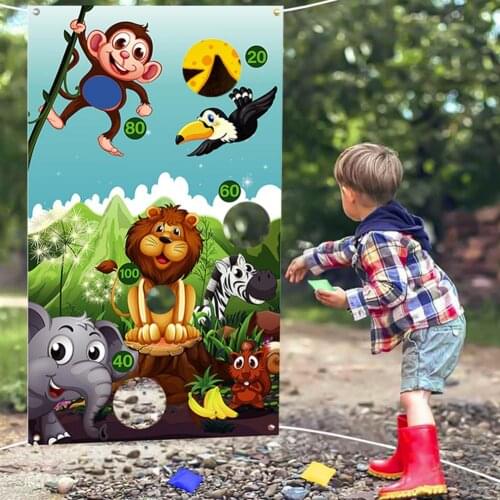 Sandbag Throwing Toy Flag Cartoon Hanging Flag Throwing Sandbag Game Halloween Sandbag Game Outdoor Game