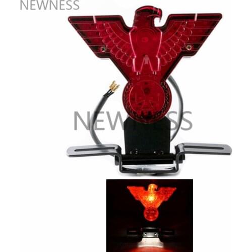 Motorcycle Retro WarBird Eagle License Plate Brake Tail Light For Harley Bobber Chopper Tail Brake Light Cafe Racer Motor Light