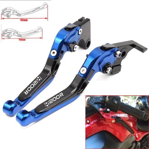 Motorcycle CNC Adjustable Foldable brake Clutch Levers for BMW R1200R 2006-2014 with Logo (R1200R)