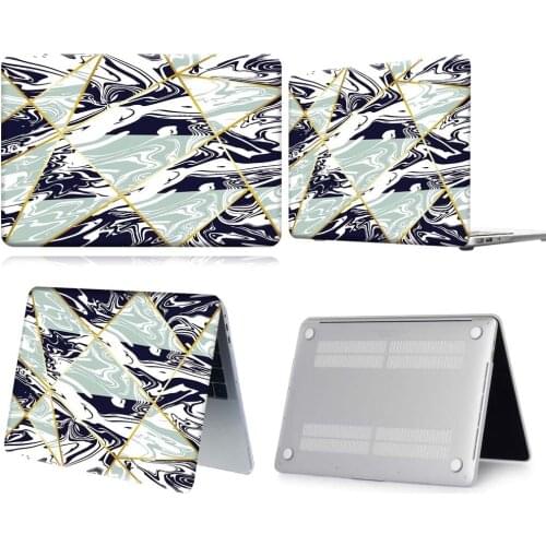 Ocean Geometric Pattern Anti-slip Laptop Case For Apple Macbook 12/Air 11 13 A2337/Pro 13(A2251 A2289) 15 16/Pro 13 A2338