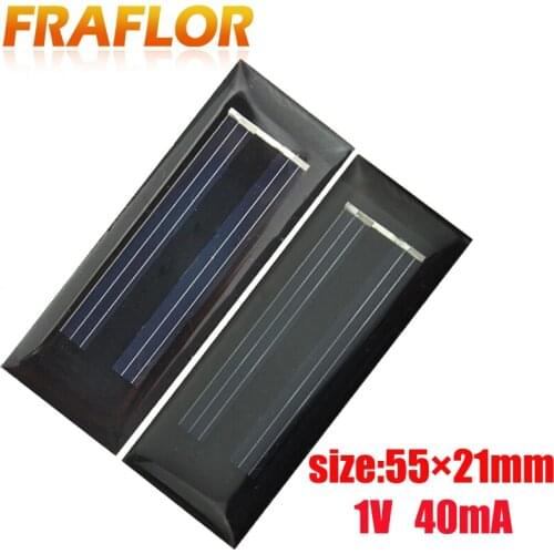 Fraflor New 0.4W 1V Polysilicon DIY Solar Panel Epoxy Plate Battery Power 55x21 Outdoor Travelling Powerbank DIY Module Charging