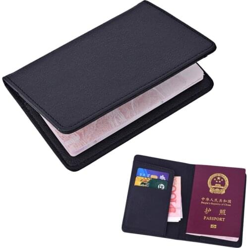 Passport Cover Leather Man Women Travel Passport Holder with Credit Card Holder Case Wallet Protector Cover Case