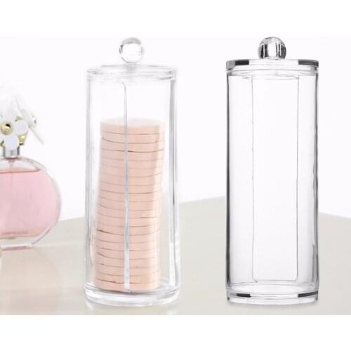 Acrylic Cotton Swab Makeup Organizer Storage Box Portable Container Make Up Cotton Pad Holder Cosmetics Organizer Storage Case