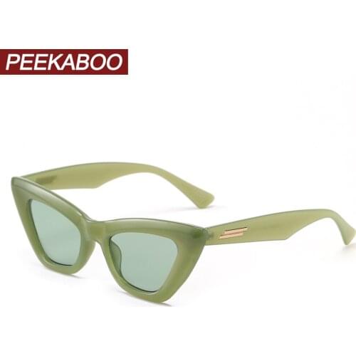 Peekaboo green sunglasses women cat eye sexy black male sun glasses female uv400 gift items 2022 winter fashion hot selling