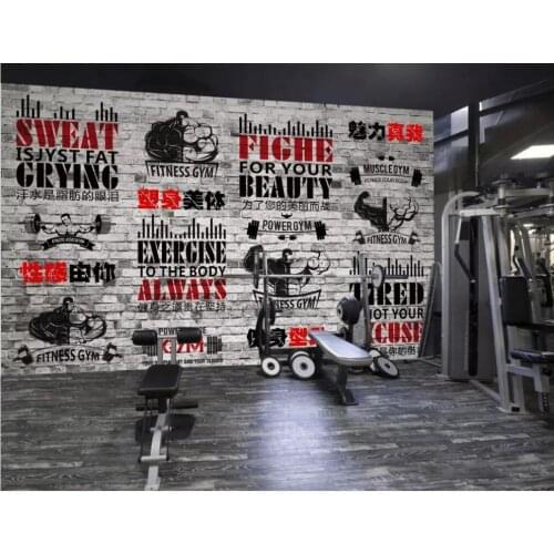 Custom photo 3d wallpaper Modern minimalist inspirational gym brick wall living room home improvement wallpaper for wall 3d