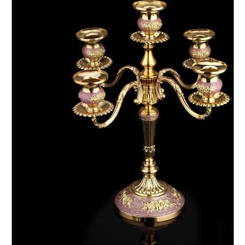 Nordic Luxury Candle Holder Gold Wedding Centerpieces Pillar Candle Holder Metal Table Decor Portavela Modern Home Decor AC50CH