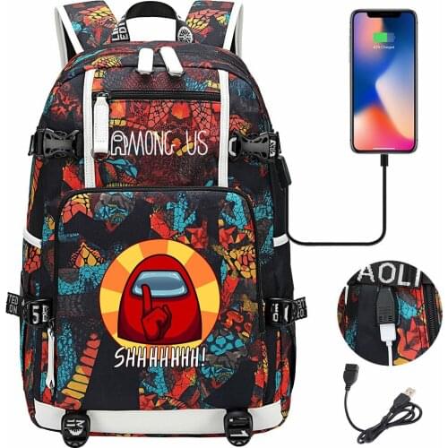 Game Among Us 3D backpack Children Cartoon Anime School Bag laptop Rucksack Girl Boy Knapsack Unisex Waterproof Travel bags