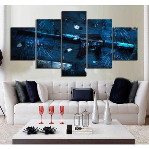 Modern Canvas Hd Printed Poster 5 Pieces Counter Strike Go Painting Home Decoration Wall Art Pictures Living Room Modular Framed