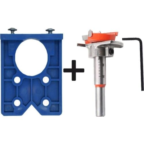 35mm Hinge Hole Drilling Guide Locator Boring Jig Concealed Drill Bit Furniture Y98E