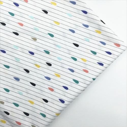 Syunss,100%Cotton Twill Fabric Colors Raindrop Printed Patchwork DIY Handmade Quilt Curtain Cloth Textile Material Sewing Tissue