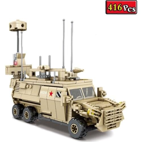 WW2 Military Series World War II Signal Jamming Armored Vehicle MOC Building Blocks Bricks Toys Gifts
