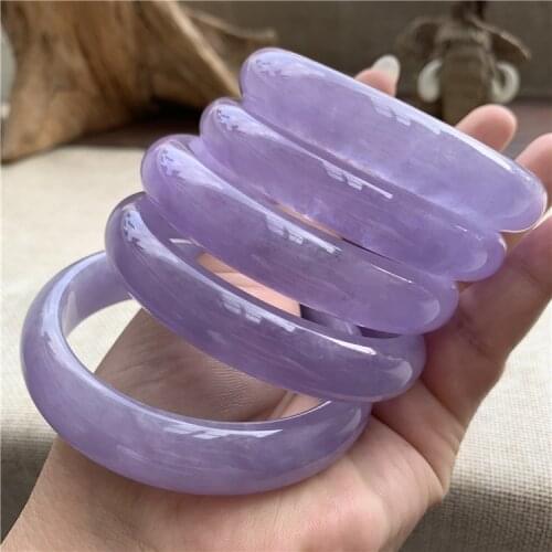 Jewelry natural Burmese emerald 54-64mm ice light purple bracelet elegant princess fashion jewelry for mother and girlfrie