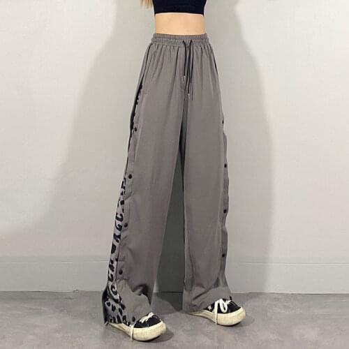 Womens Wide Leg Pants Leopard Print Spring and Summer Ladies Vintage Streetwear Pants High Waist Loose Hip Hop Casual Trousers
