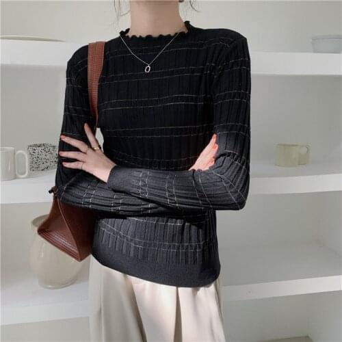 Harteen 2021 Autumn Winter Fashionable Office Lady O-Neck Knit Long Sleeve Womens Temperament Pullovers Slim All Match Sweater