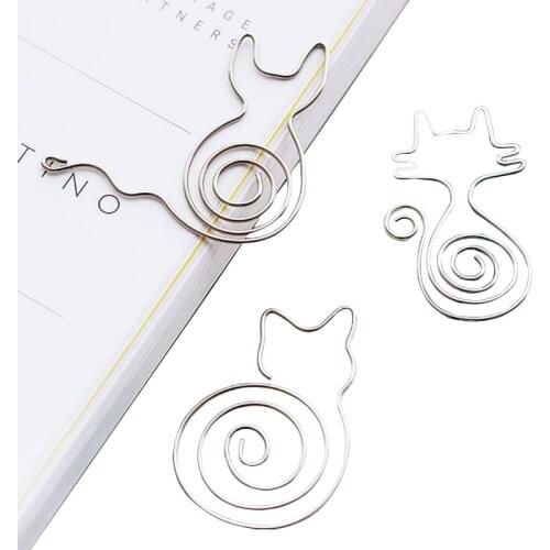 1pc Cartoon animal paper clip shape metal bookmark School Party Supplies Metal Paper Clip Stationery School Office Supply