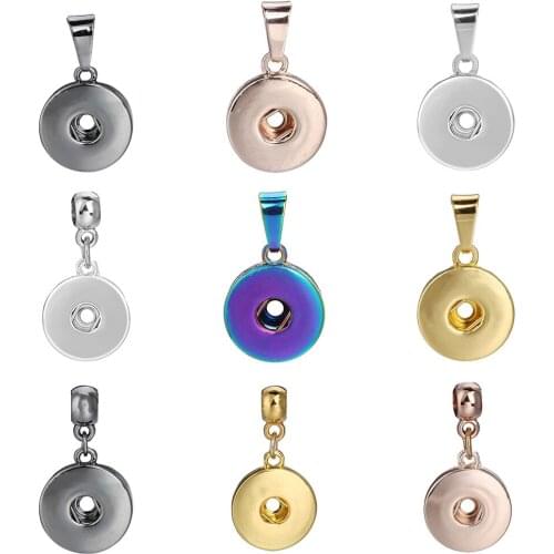10pcs/lot Snap Pendant for 18MM 20MM Snap Jewelry Necklaces Silver Color Snap Button Pendants For Women Snap Accessories Finding