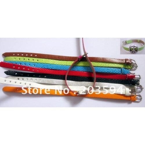 100pcs Mix color Dog Collar DIY Leather Belt Fit Slide Letter DIY Dog Collar Belt 8mm