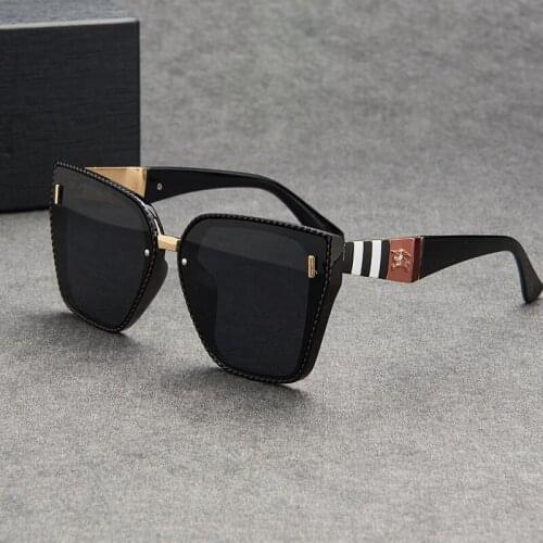 2021 retro large square Sunglasses Womens brand designer luxury Retro Black Frame Sunglasses Womens Sunglasses UV400